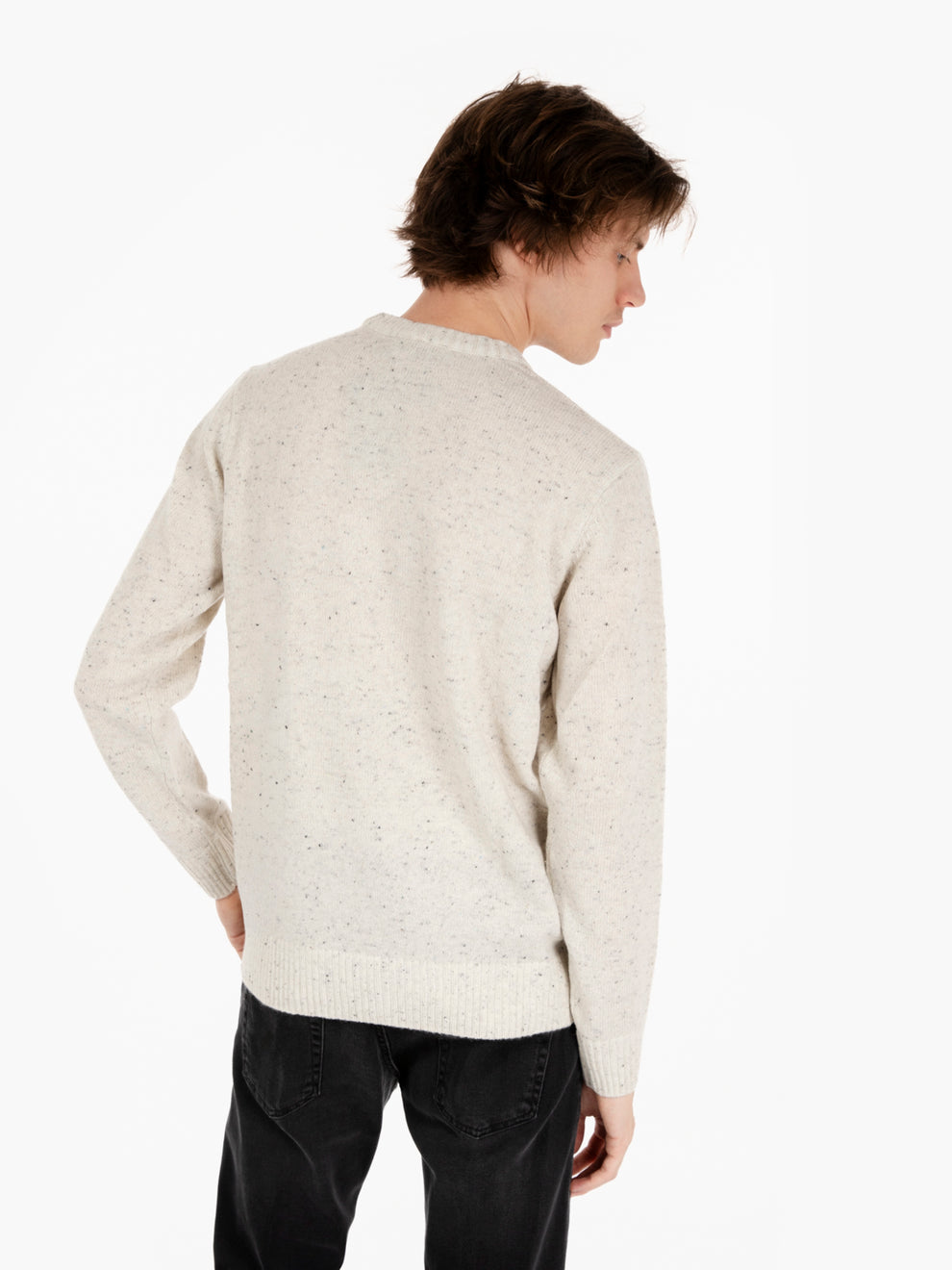 Maglia bottonato girocollo ecrù