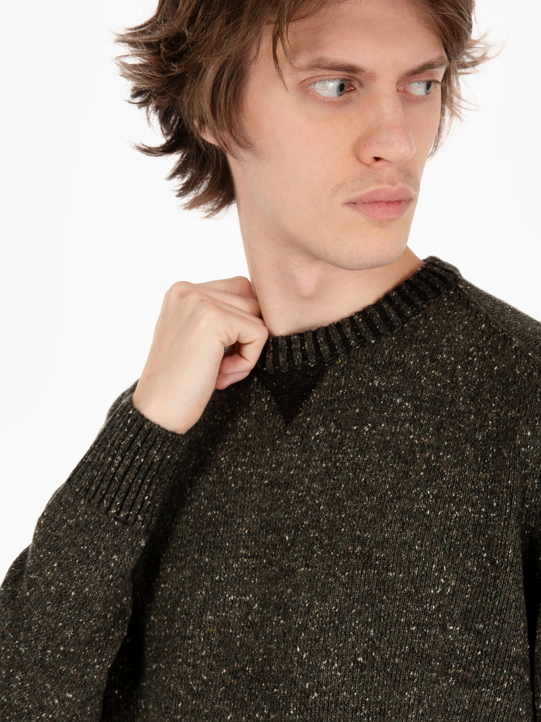 Maglia bottonato girocollo forest