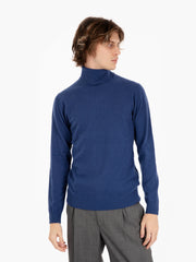 STIMM - Maglia ciclista rasata in lana merino / cachemire bluette