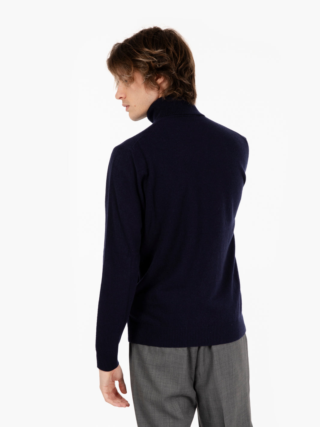 Maglia ciclista rasata in lana merino / cachemire notte