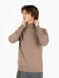 Dolcevita in lana e cashmere sabbioso