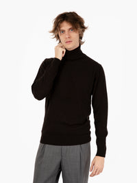 Dolcevita in lana e cashmere testa di moro