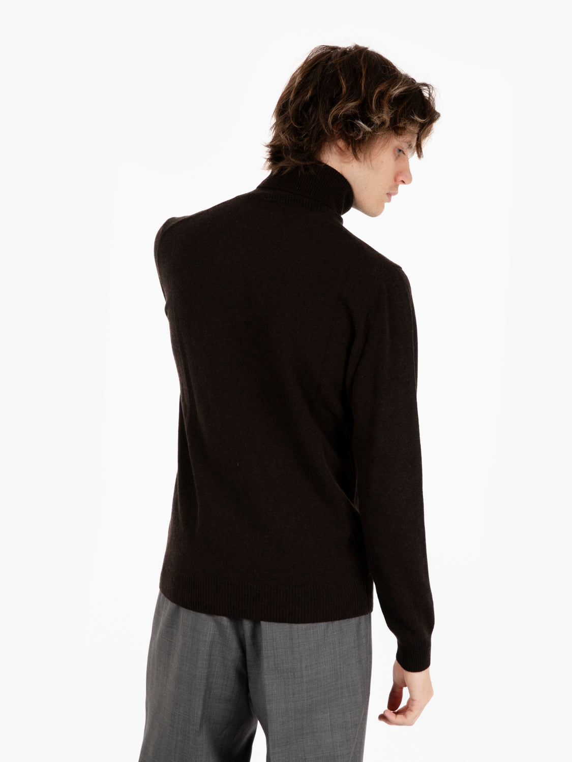 Dolcevita in lana e cashmere testa di moro