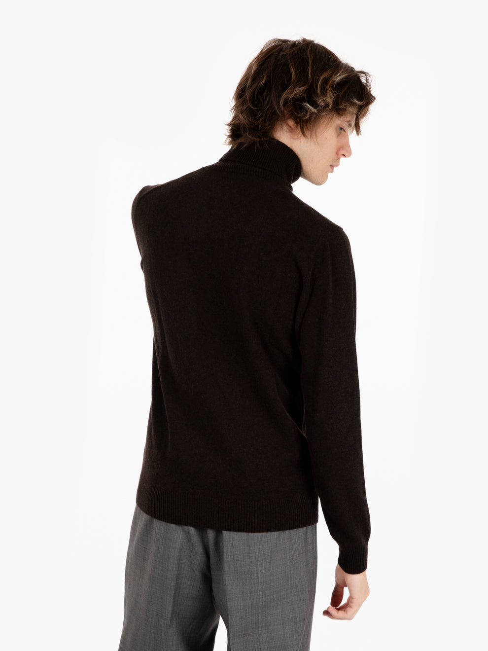 Dolcevita in lana e cashmere testa di moro