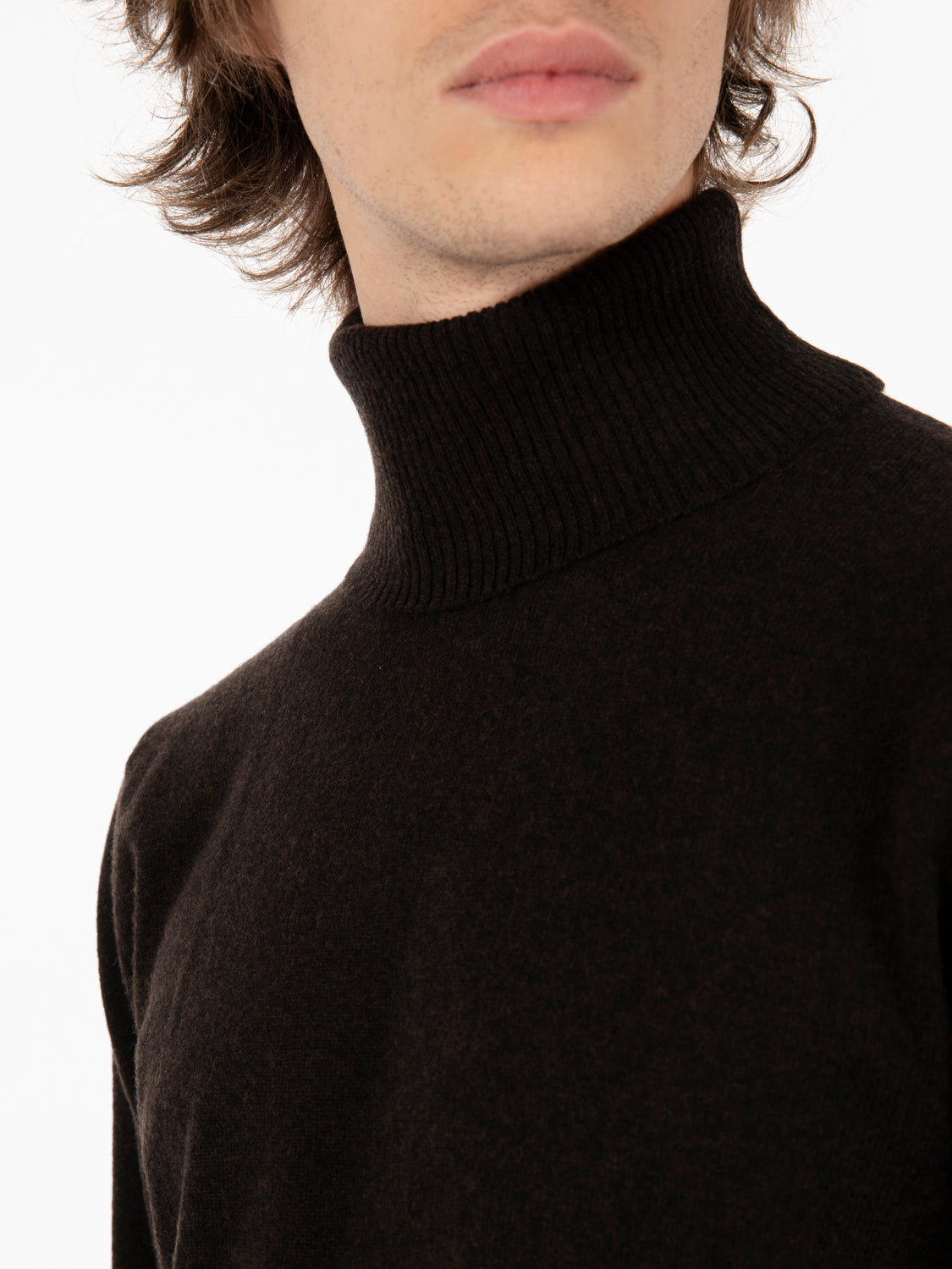 Dolcevita in lana e cashmere testa di moro