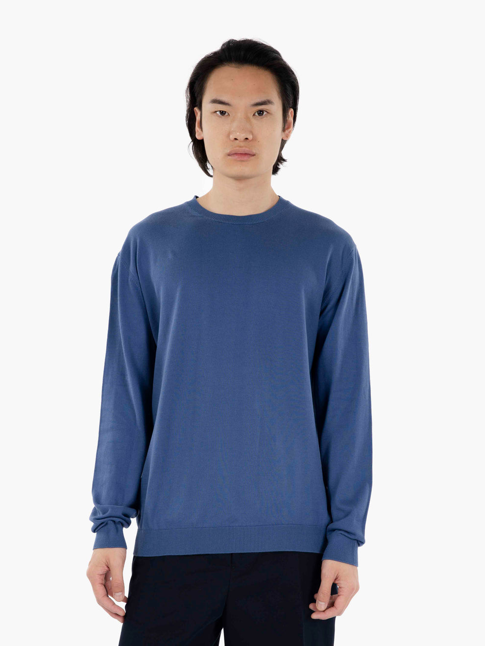Maglia collo rotondo ultrasoft avio