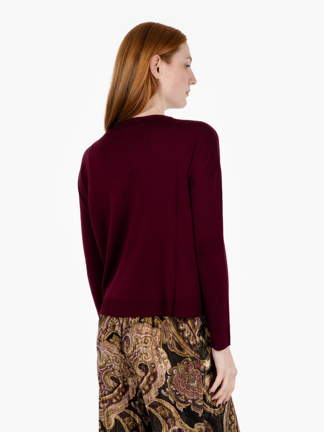 Burgundy boat neck sweater