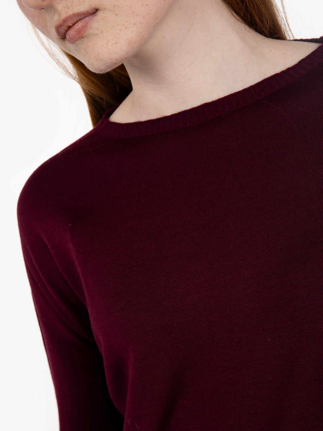 Burgundy boat neck sweater
