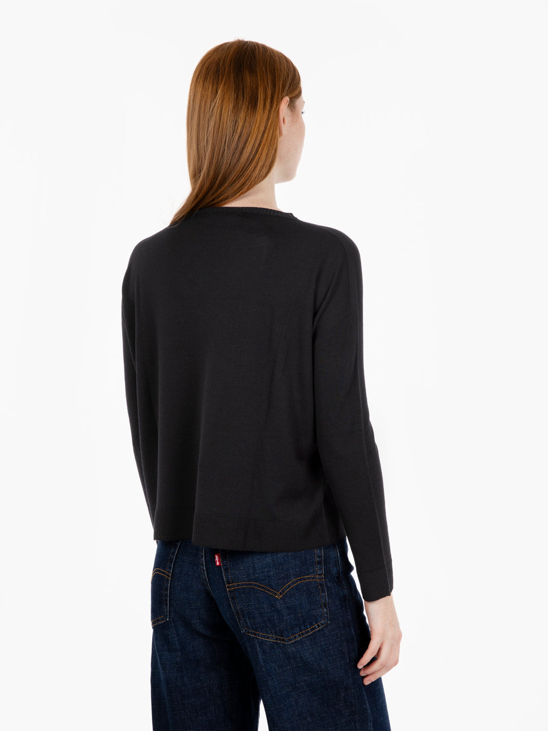Black boat neck sweater