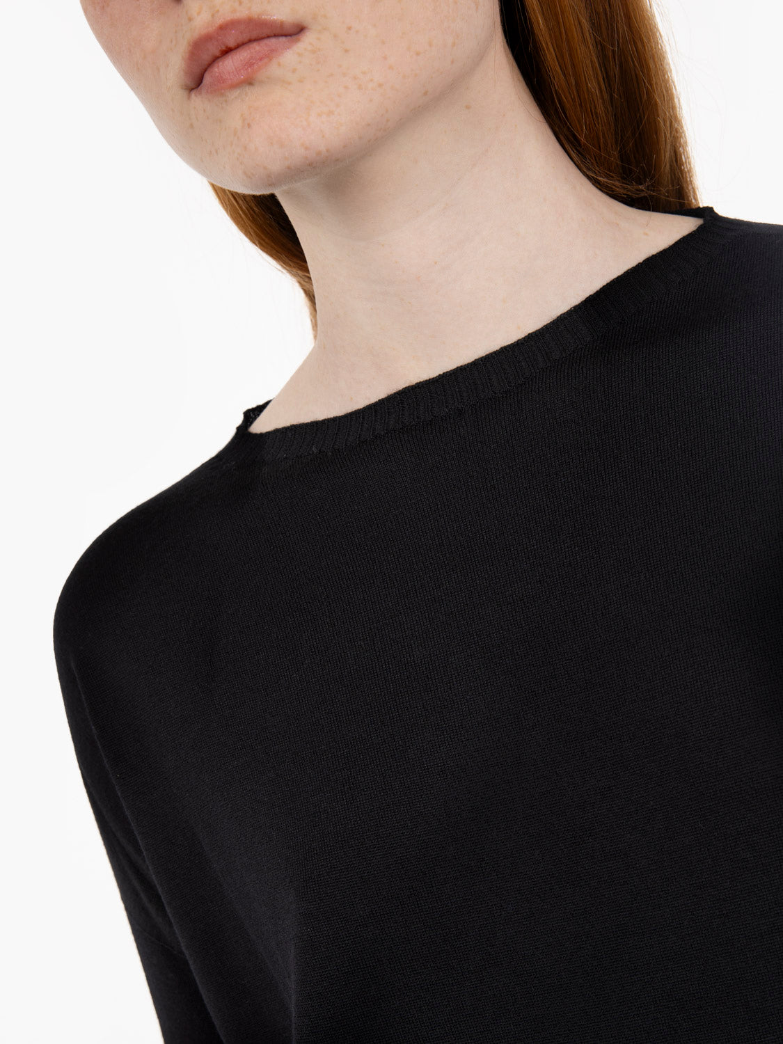 Black boat neck sweater