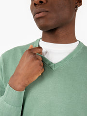 STIMM - Maglia con scollo a V verde giada