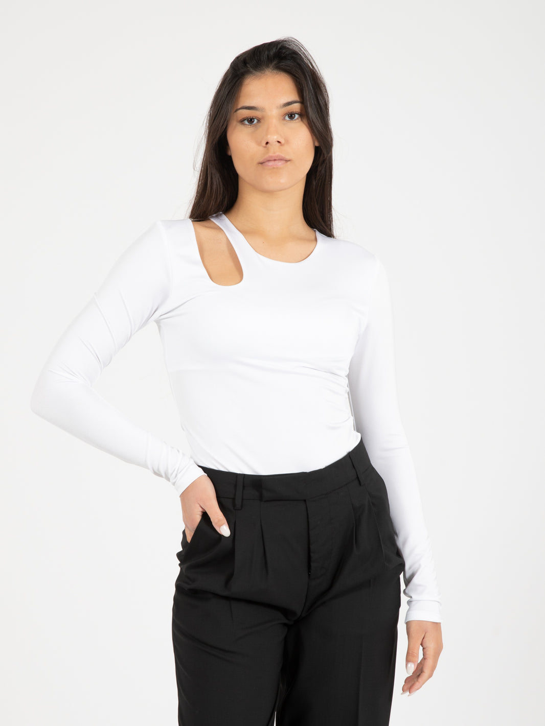 White cut-out sweater