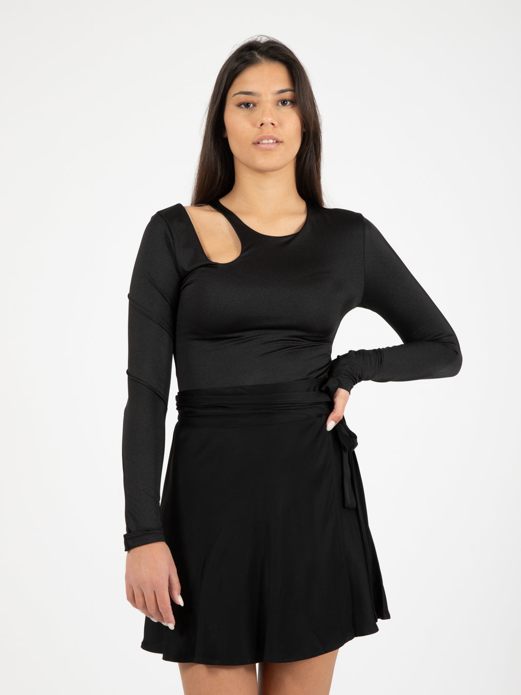 Black cut-out sweater