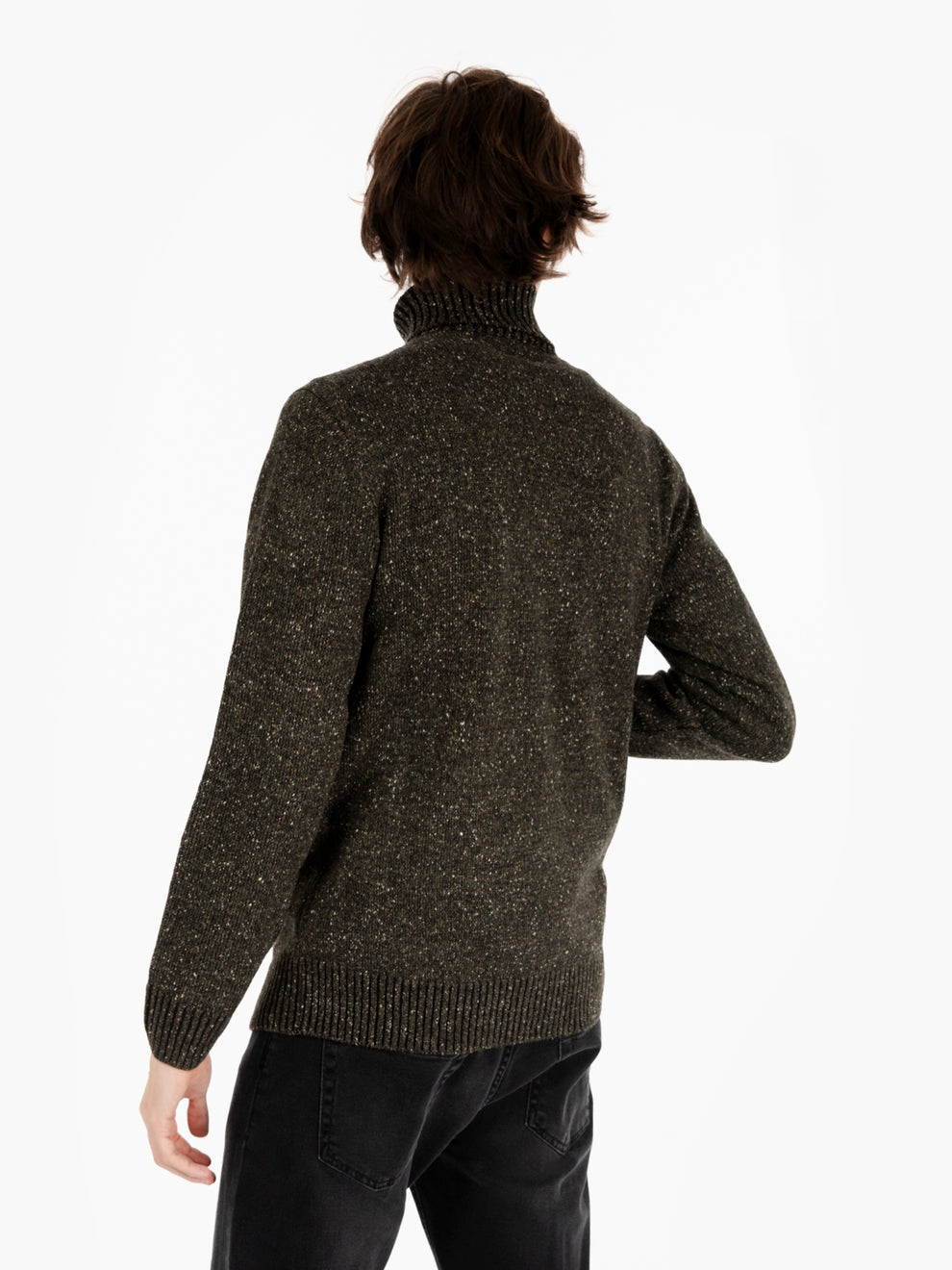 Maglia dolcevita bottonato forest