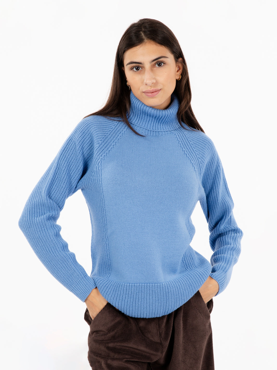 Light blue turtleneck sweater