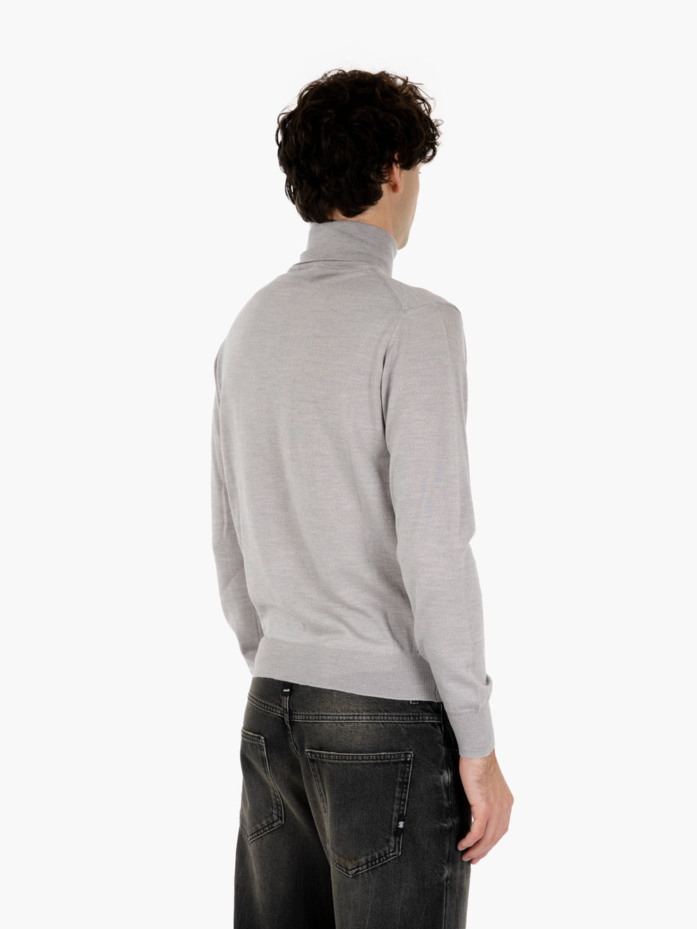 Maglia dolcevita in lana grigio