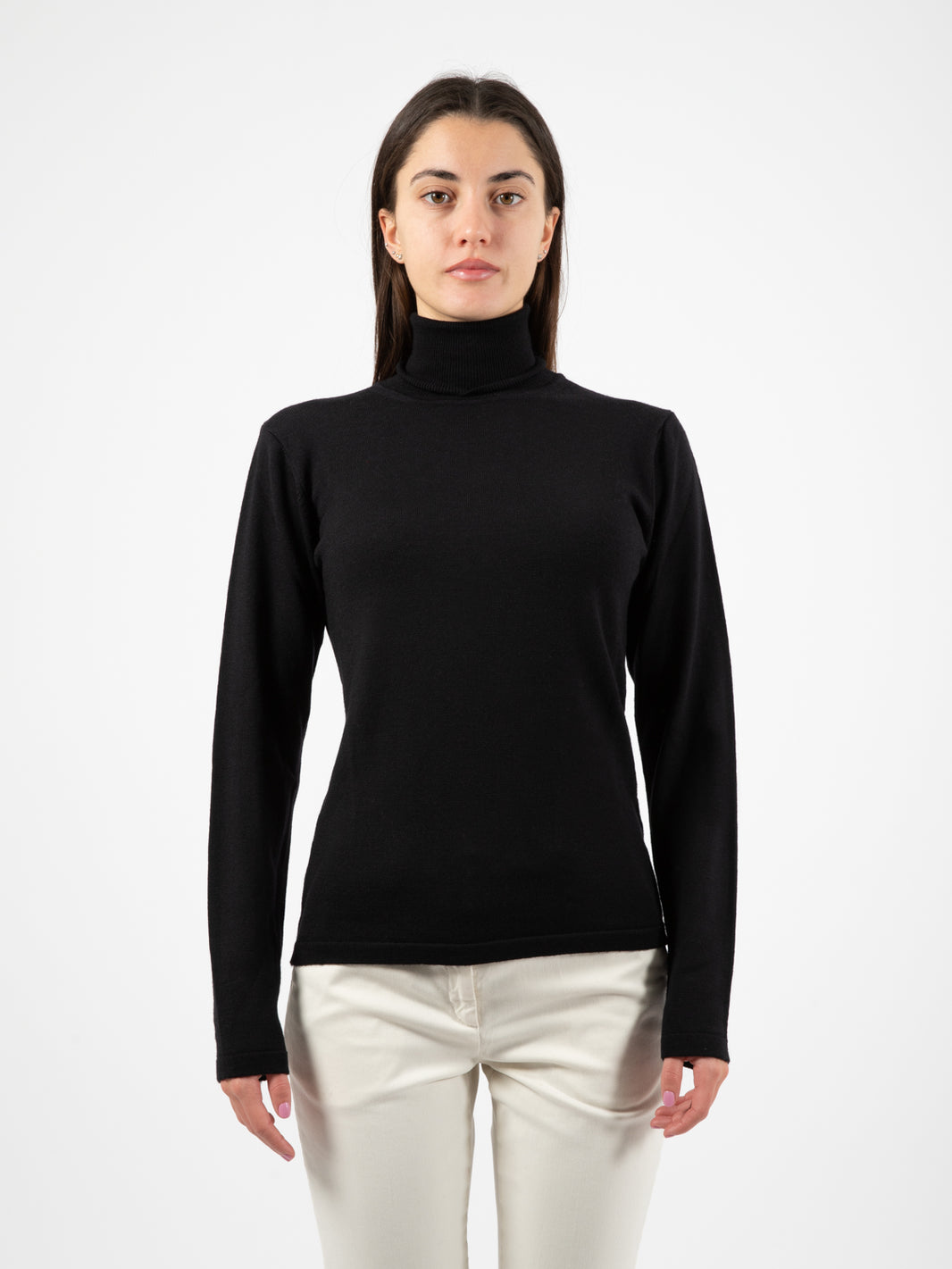 Maglia dolcevita in lana nero