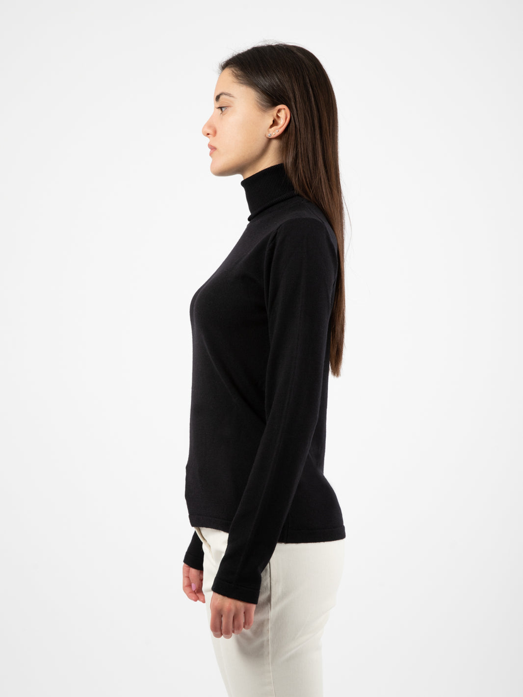 Maglia dolcevita in lana nero