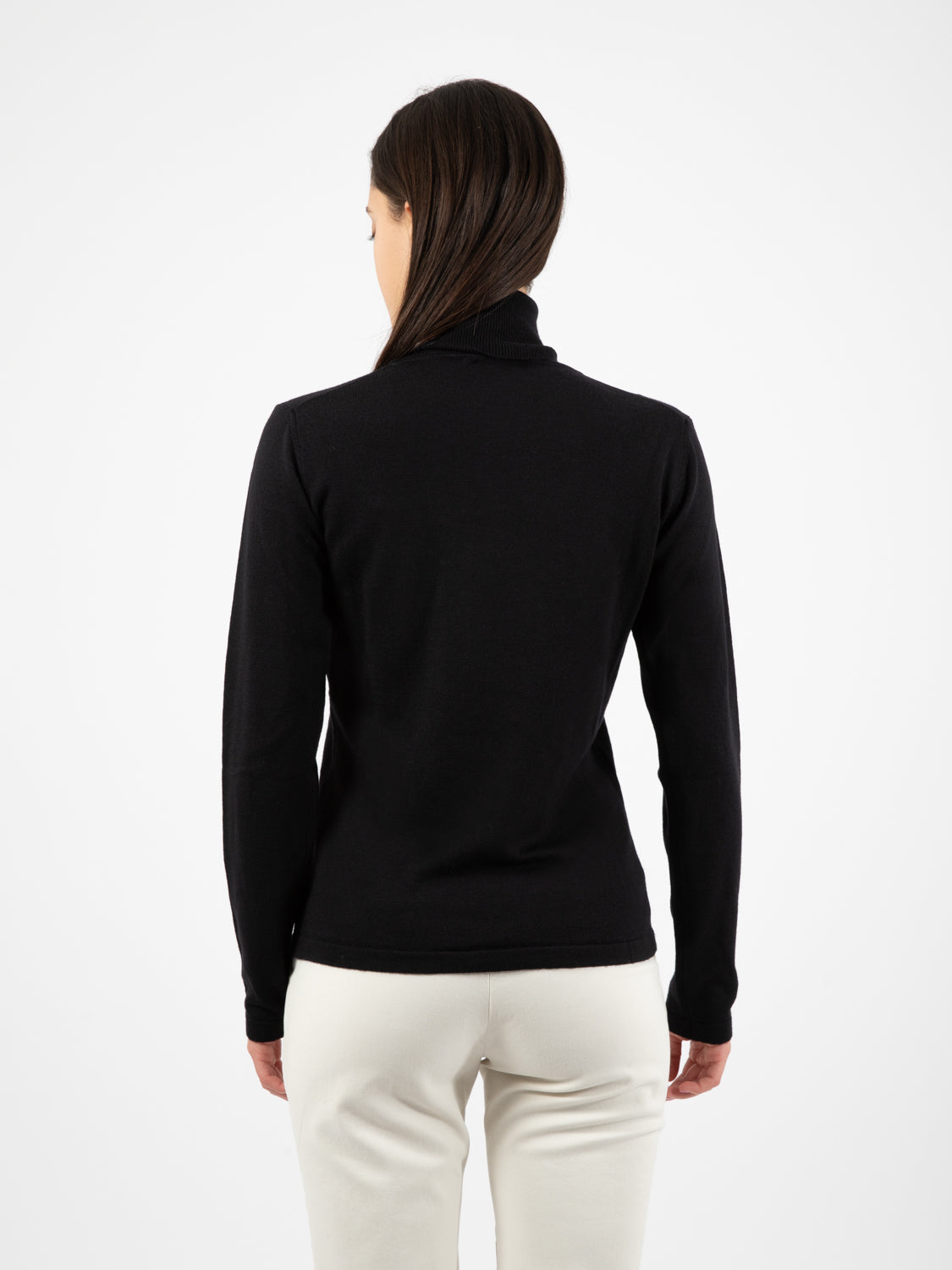 Black wool turtleneck sweater