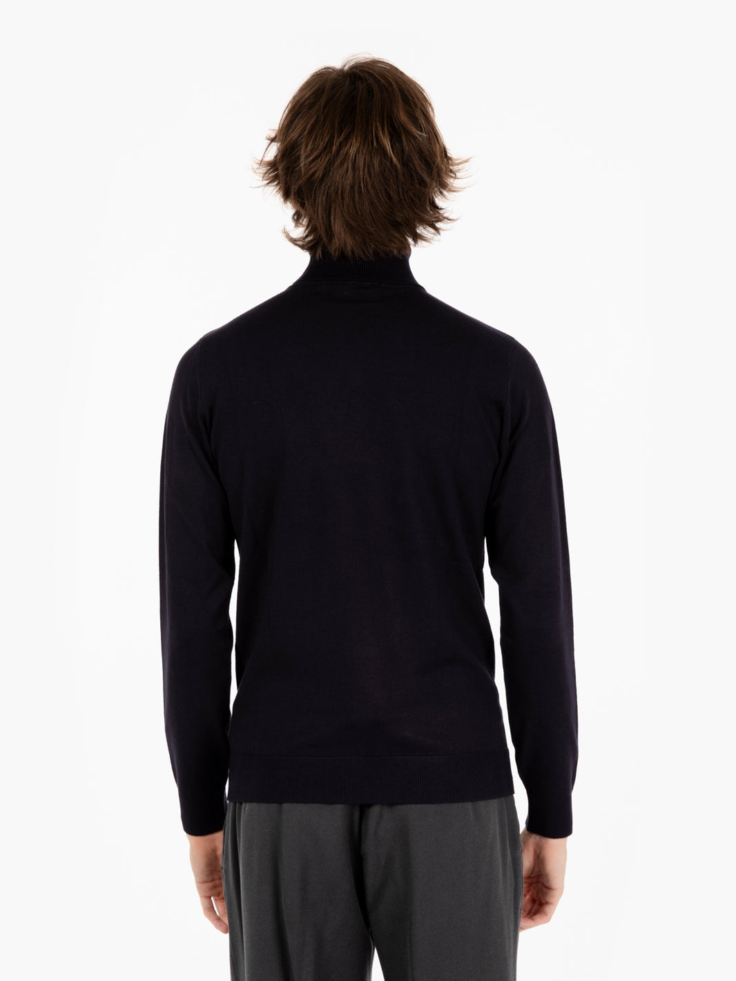 Navy turtleneck sweater