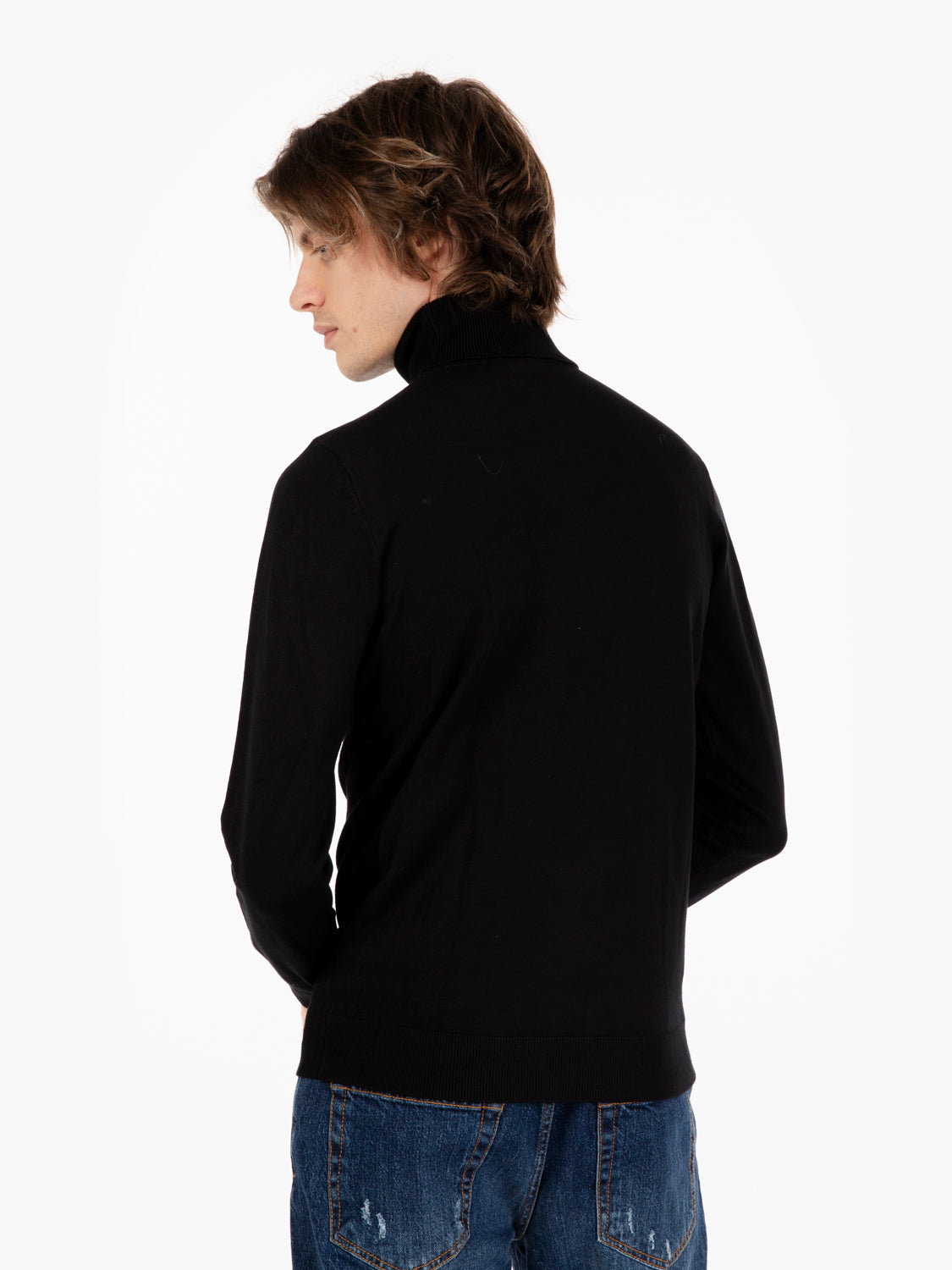 Black turtleneck sweater