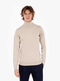 Maglia dolcevita in viscosa panna