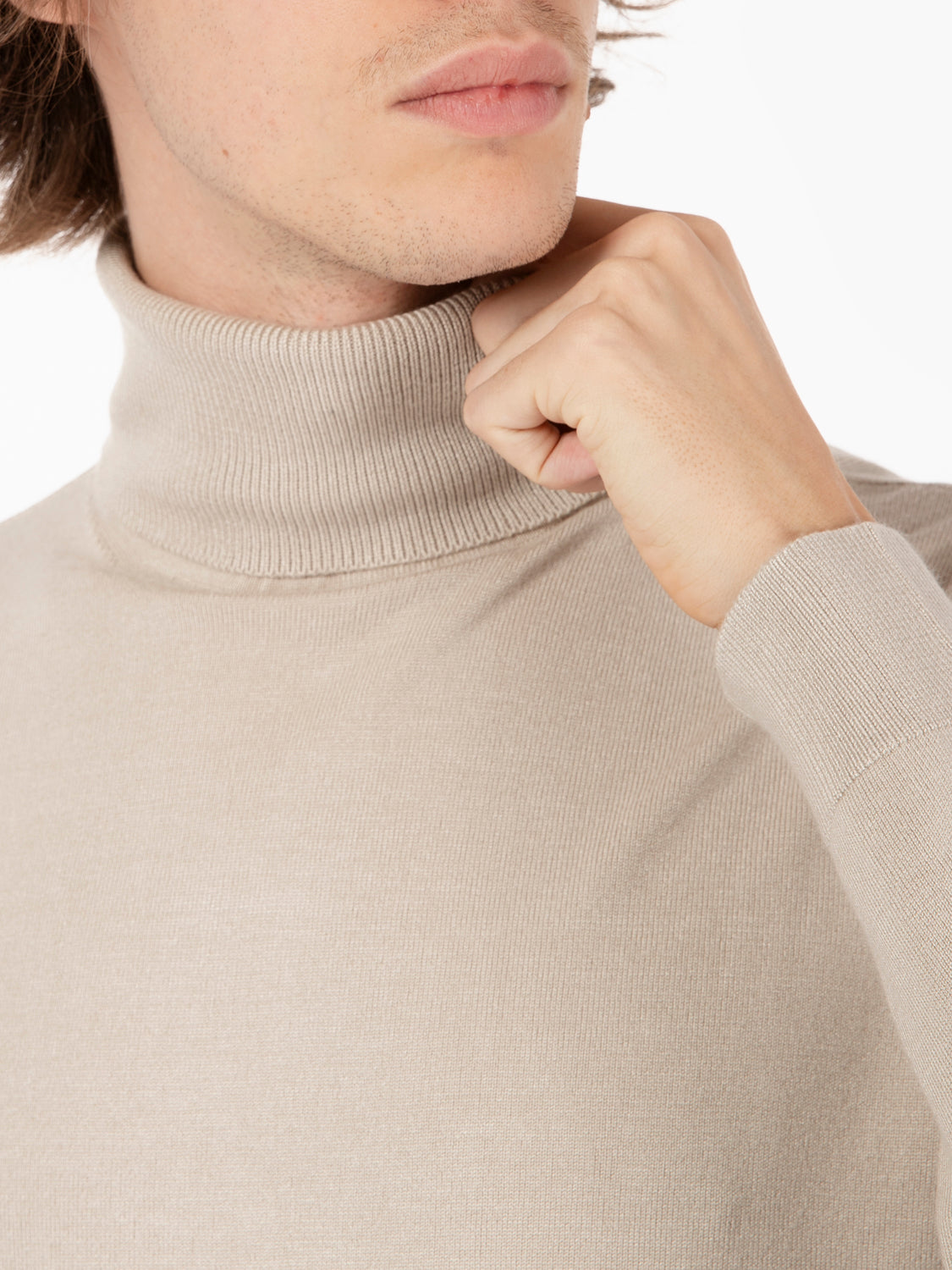 Maglia dolcevita panna