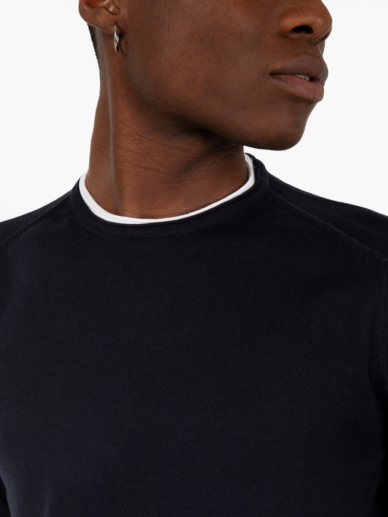 STIMM - Maglia doppio collo navy