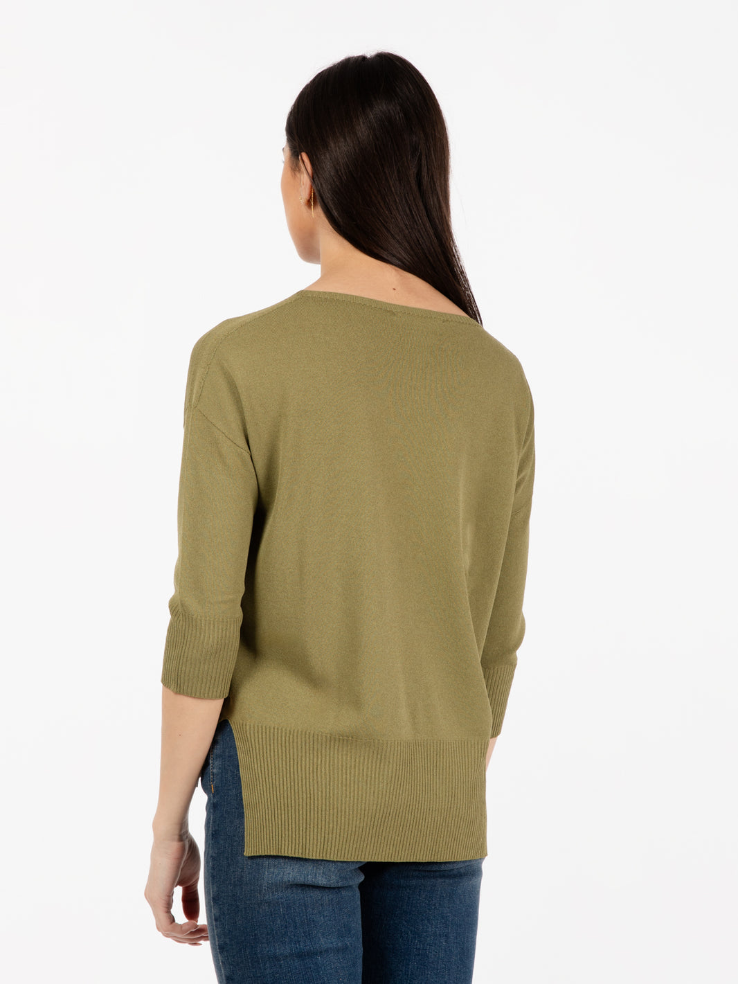 Maglia fondo asimmetrico verde militare