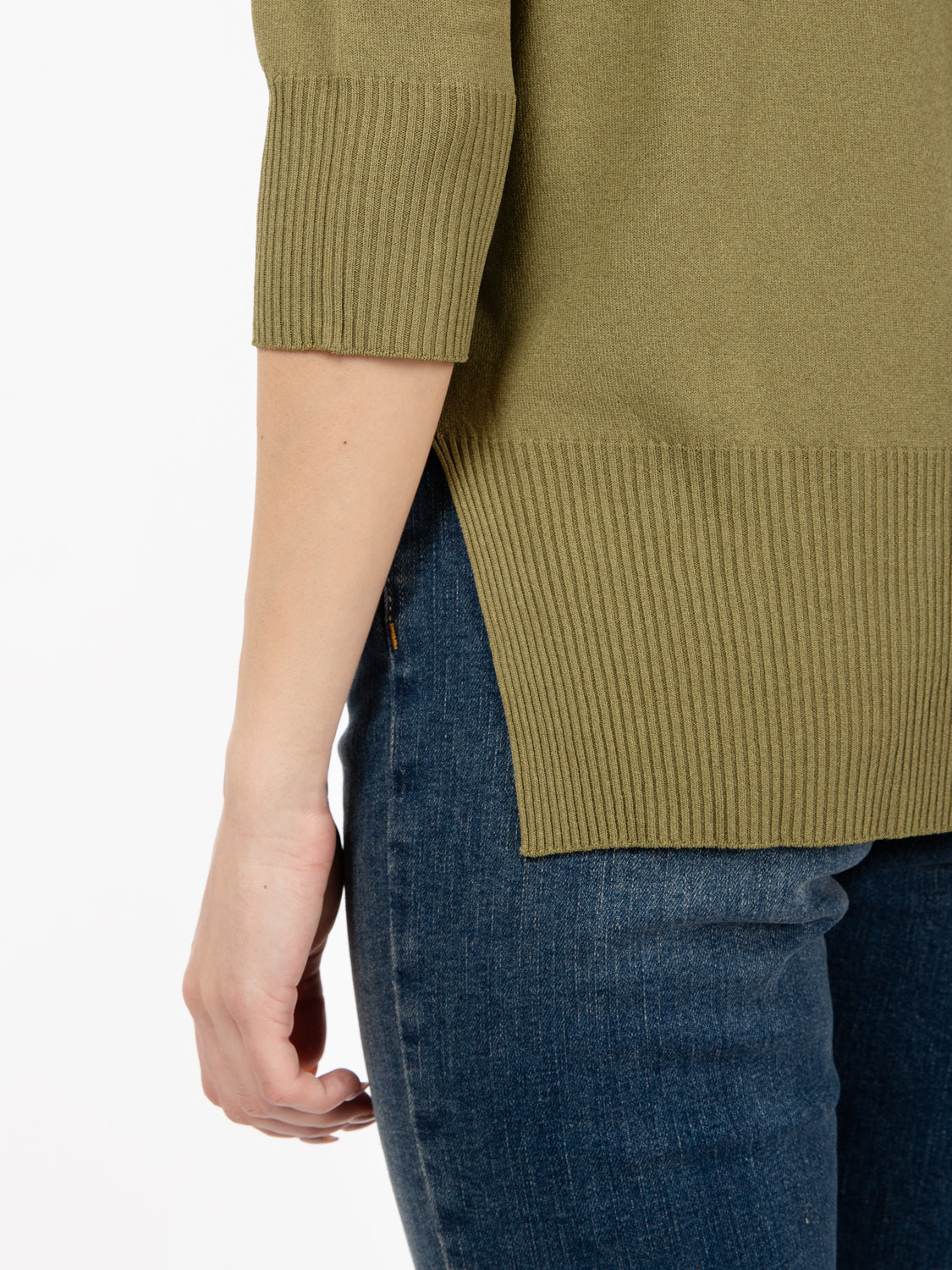 Maglia fondo asimmetrico verde militare