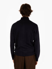 STIMM - Maglia full zip misto lana navy