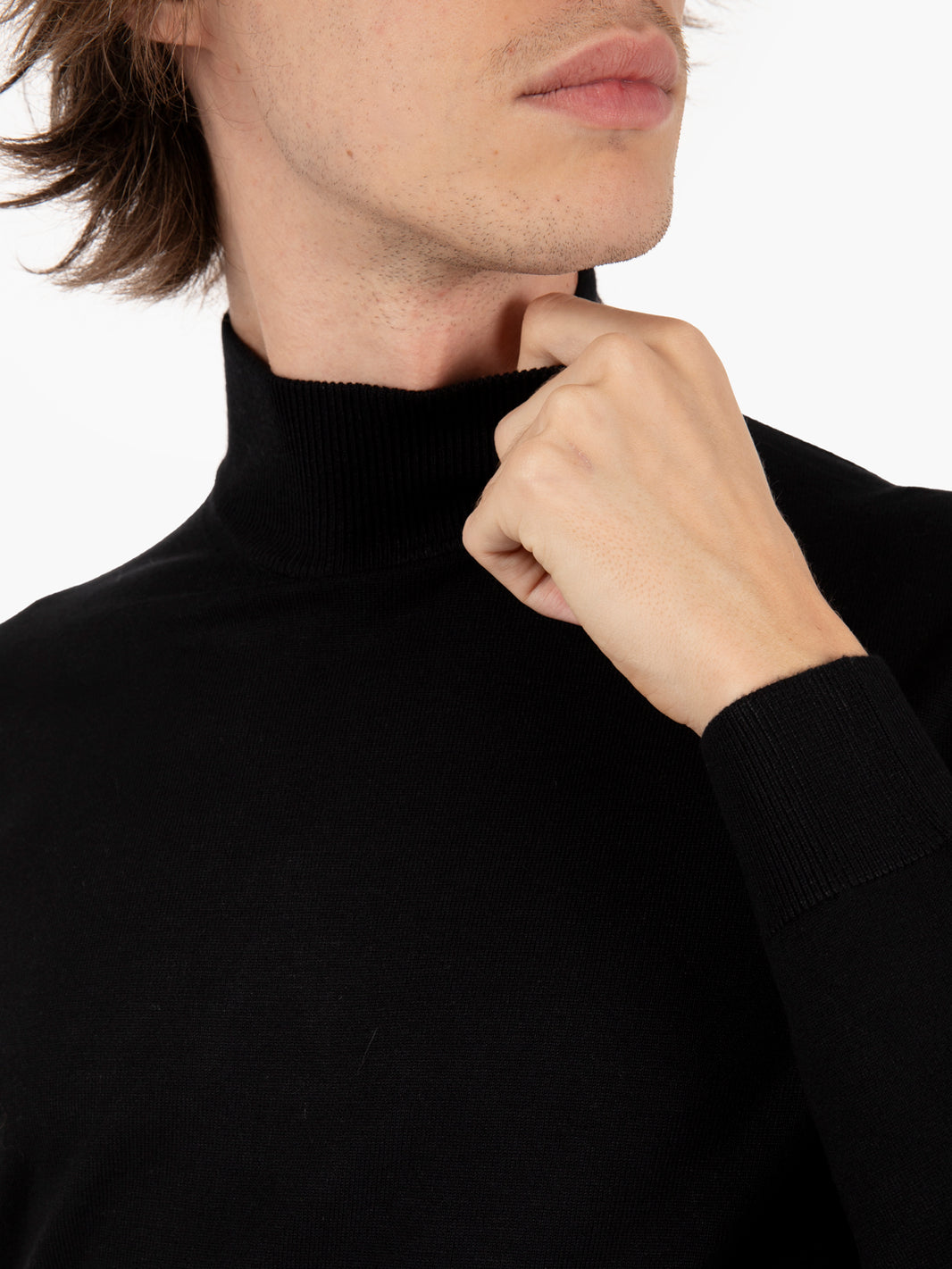 Black viscose turtleneck