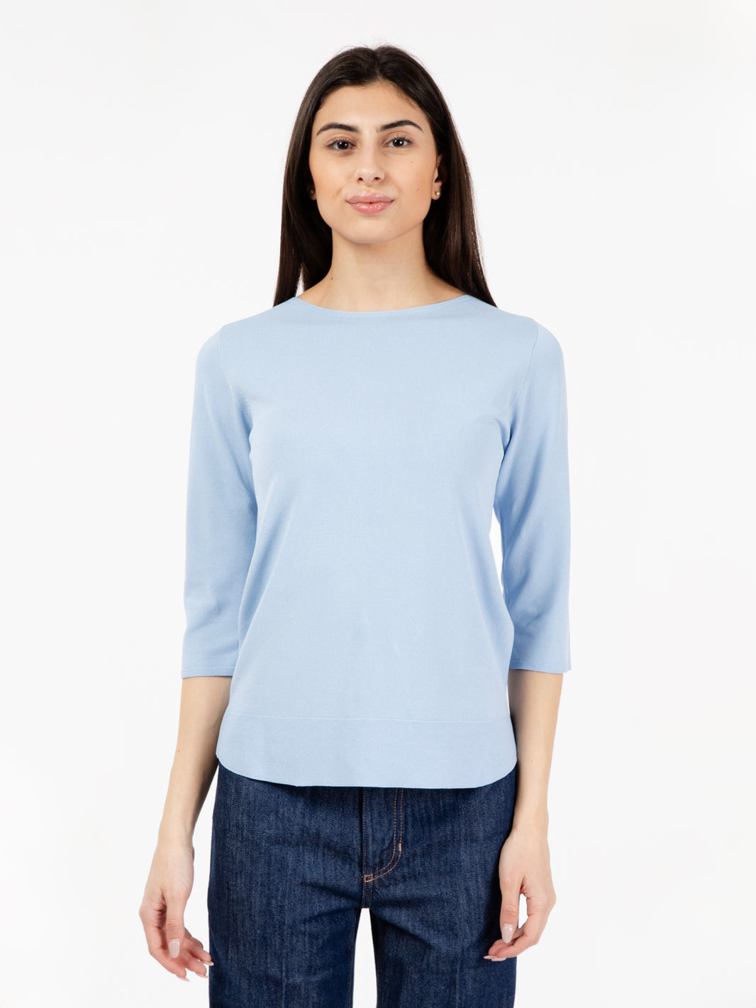 Maglia girocollo basic azzurro