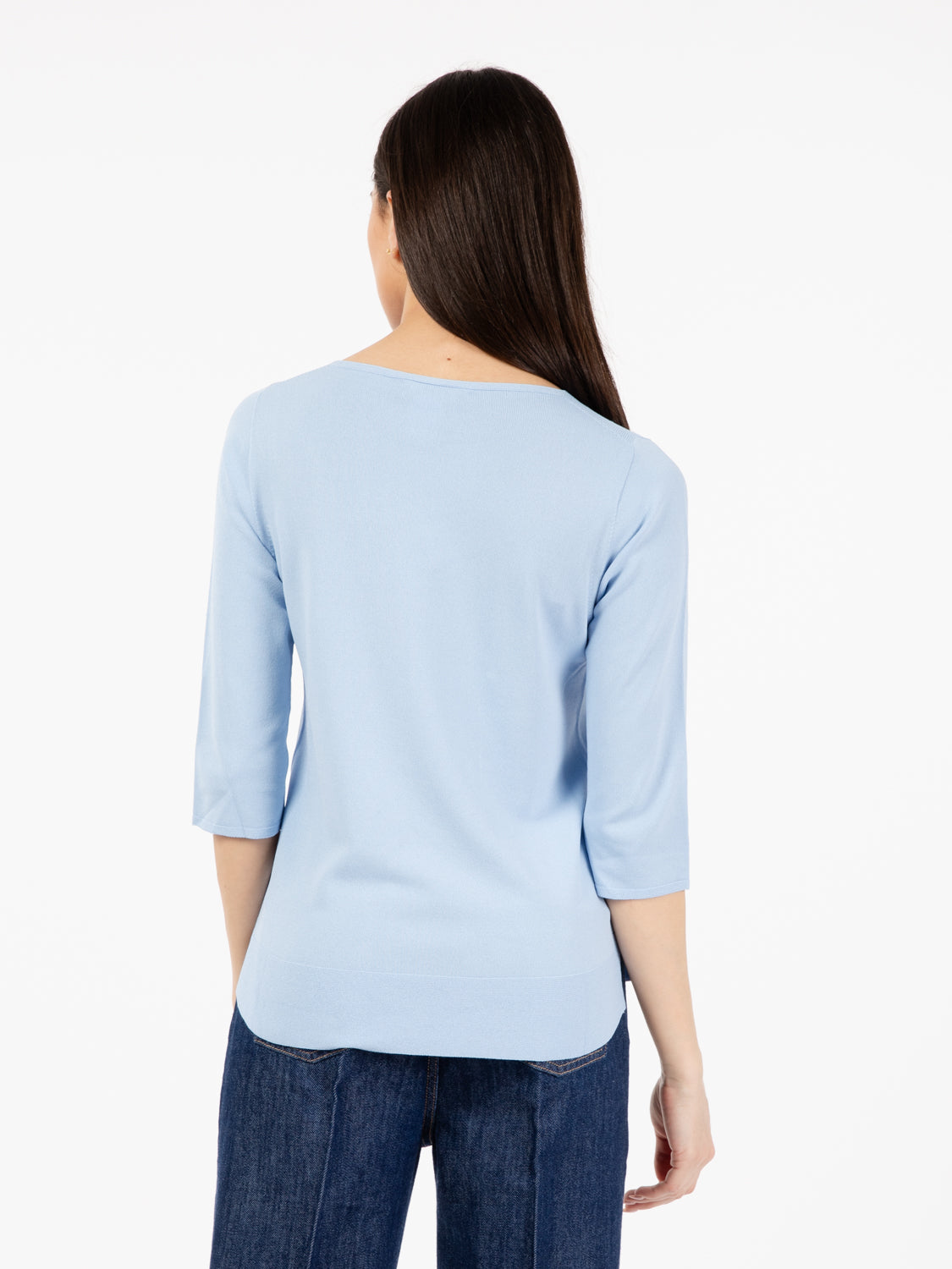 Maglia girocollo basic azzurro