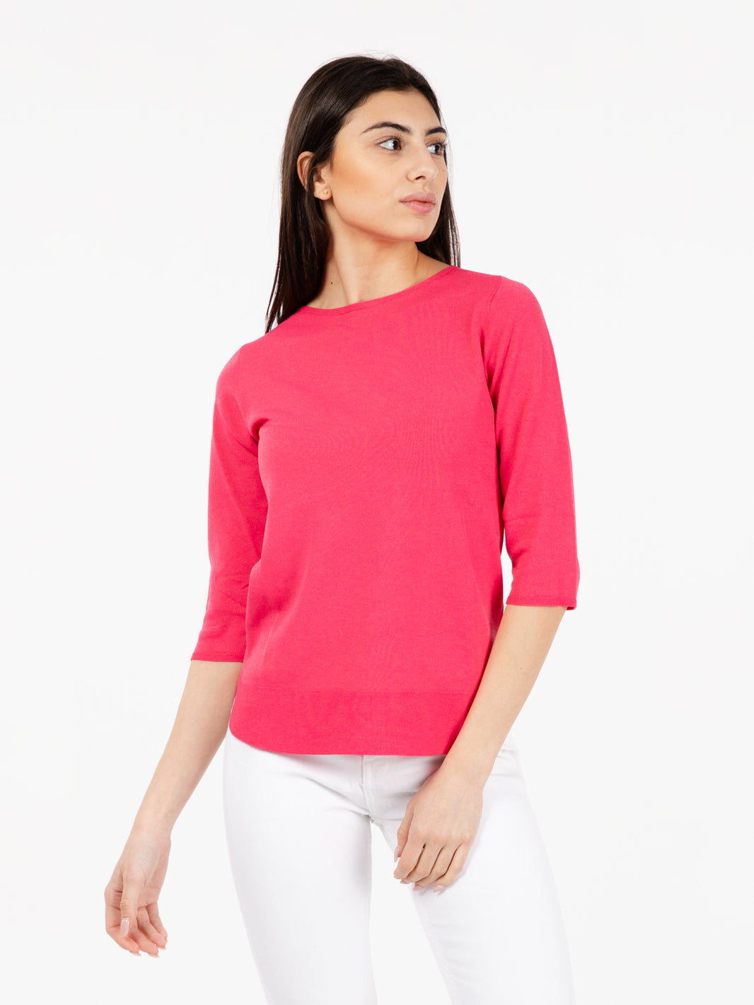 Maglia girocollo basic fragola