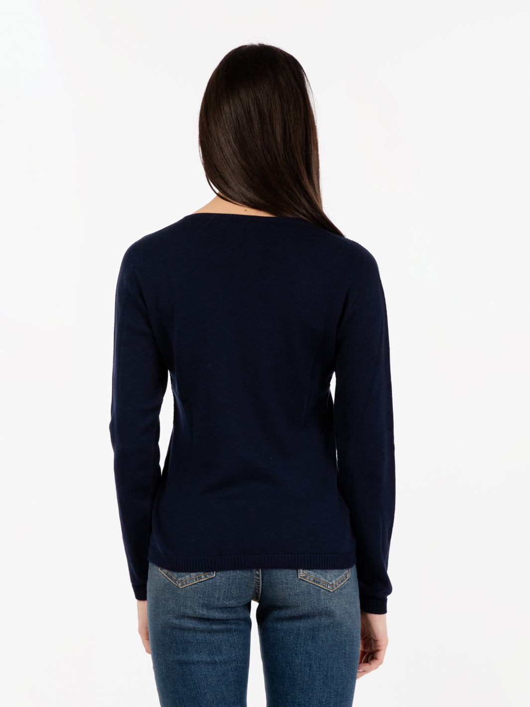 Maglia girocollo basico blu navy