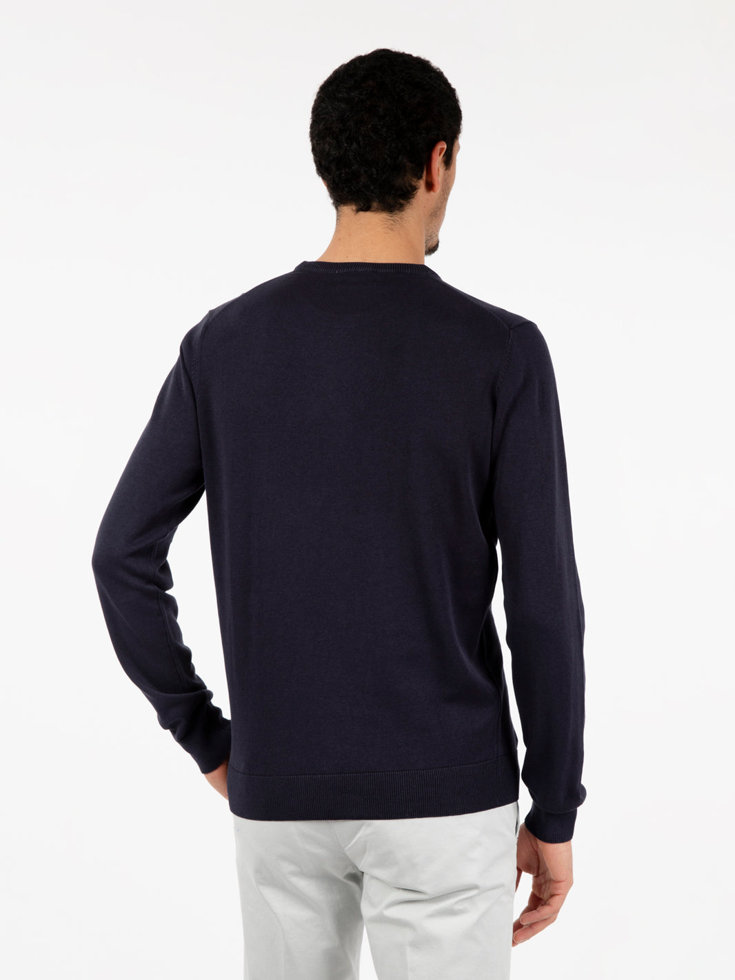 Maglia girocollo in cotone navy