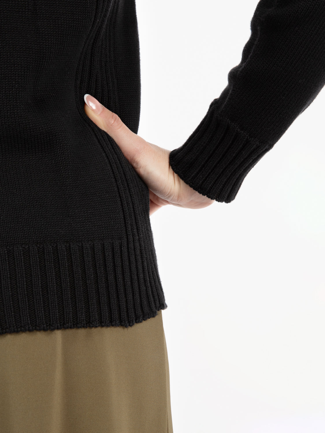 Maglia girocollo in cotone nero