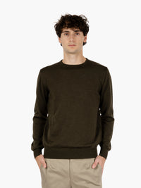 Maglia girocollo in lana militare