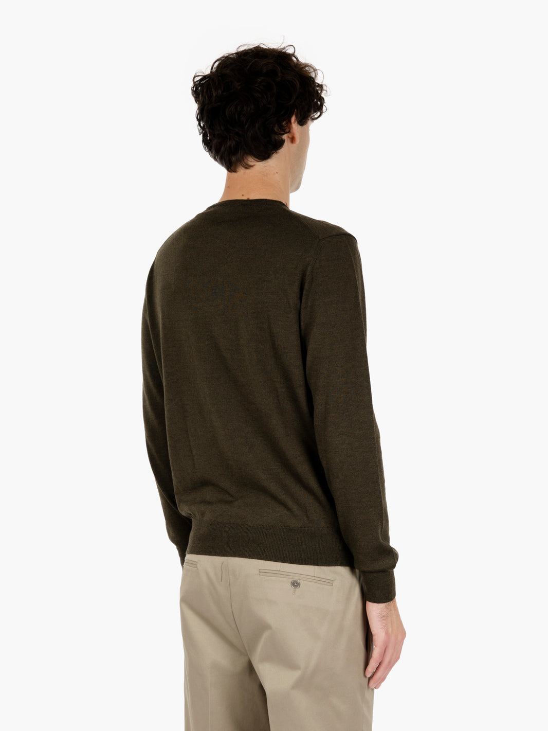Maglia girocollo in lana militare