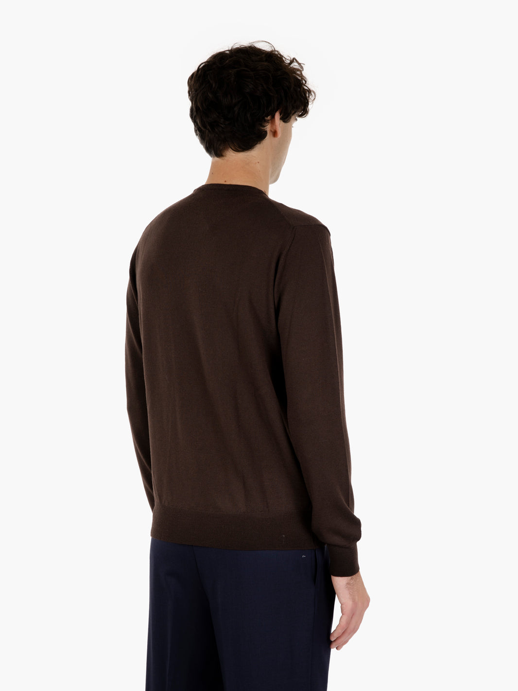 Maglia girocollo in lana moro