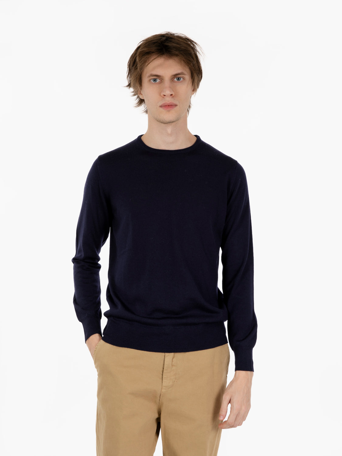 CREW NECK SWEATER IN NAVY 19501_10214
