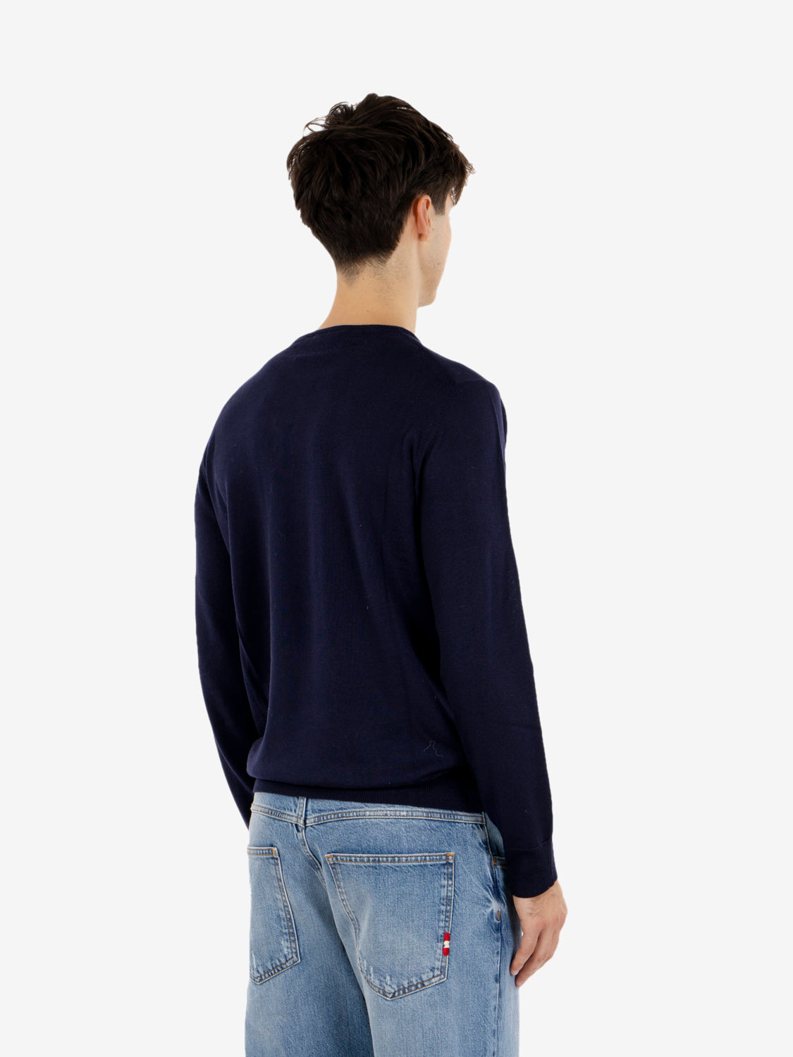 Navy wool crew neck sweater