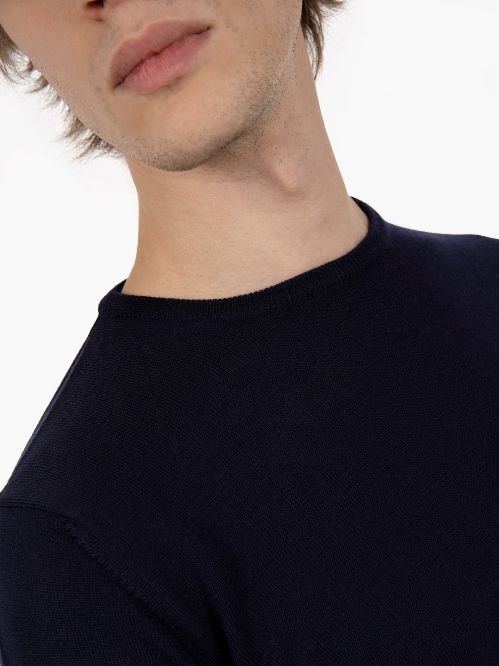 CREW NECK SWEATER IN NAVY 19501_10214