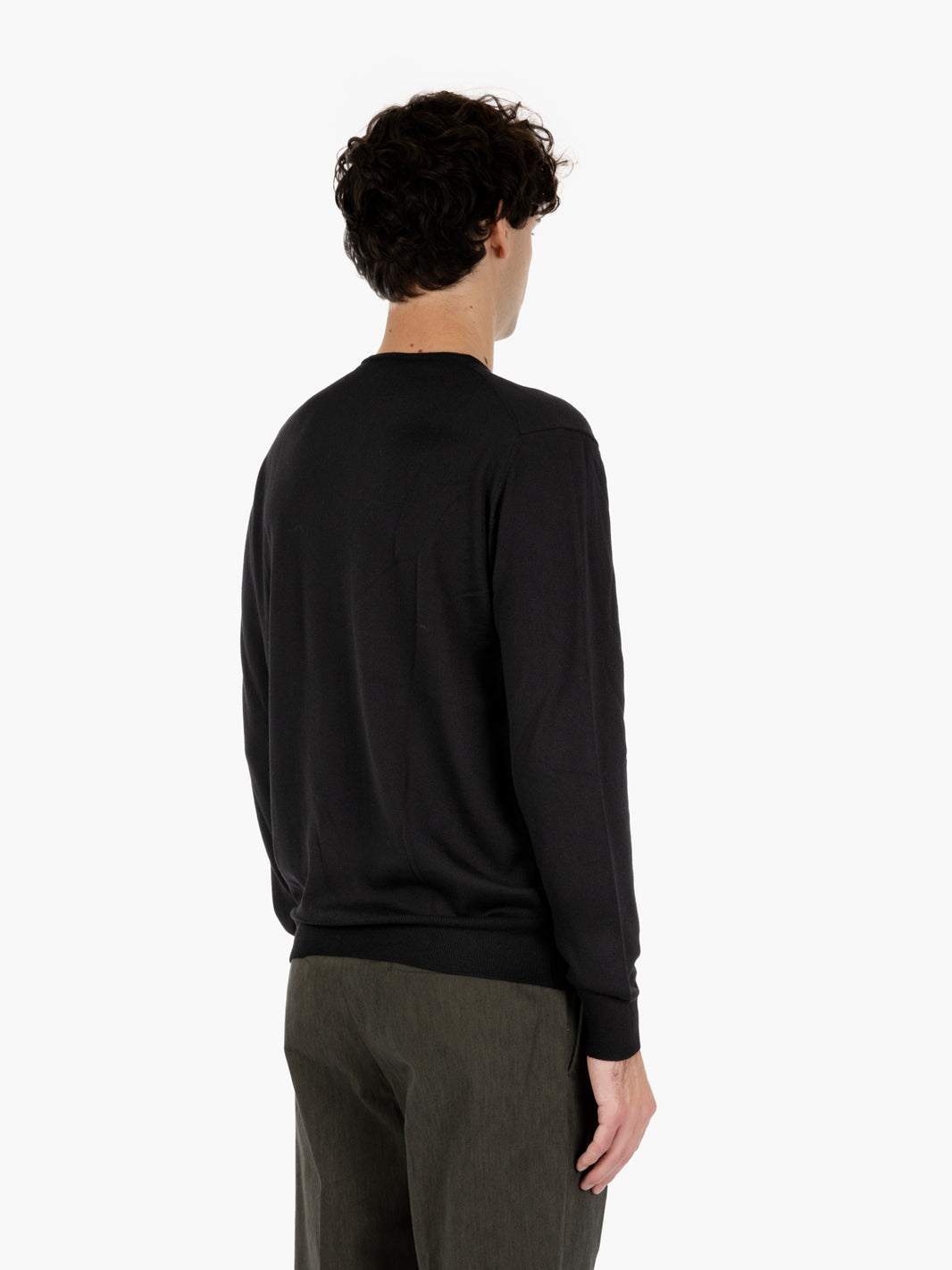 Maglia girocollo in lana nero