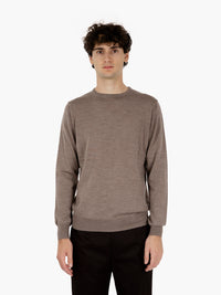 Maglia girocollo in lana noce