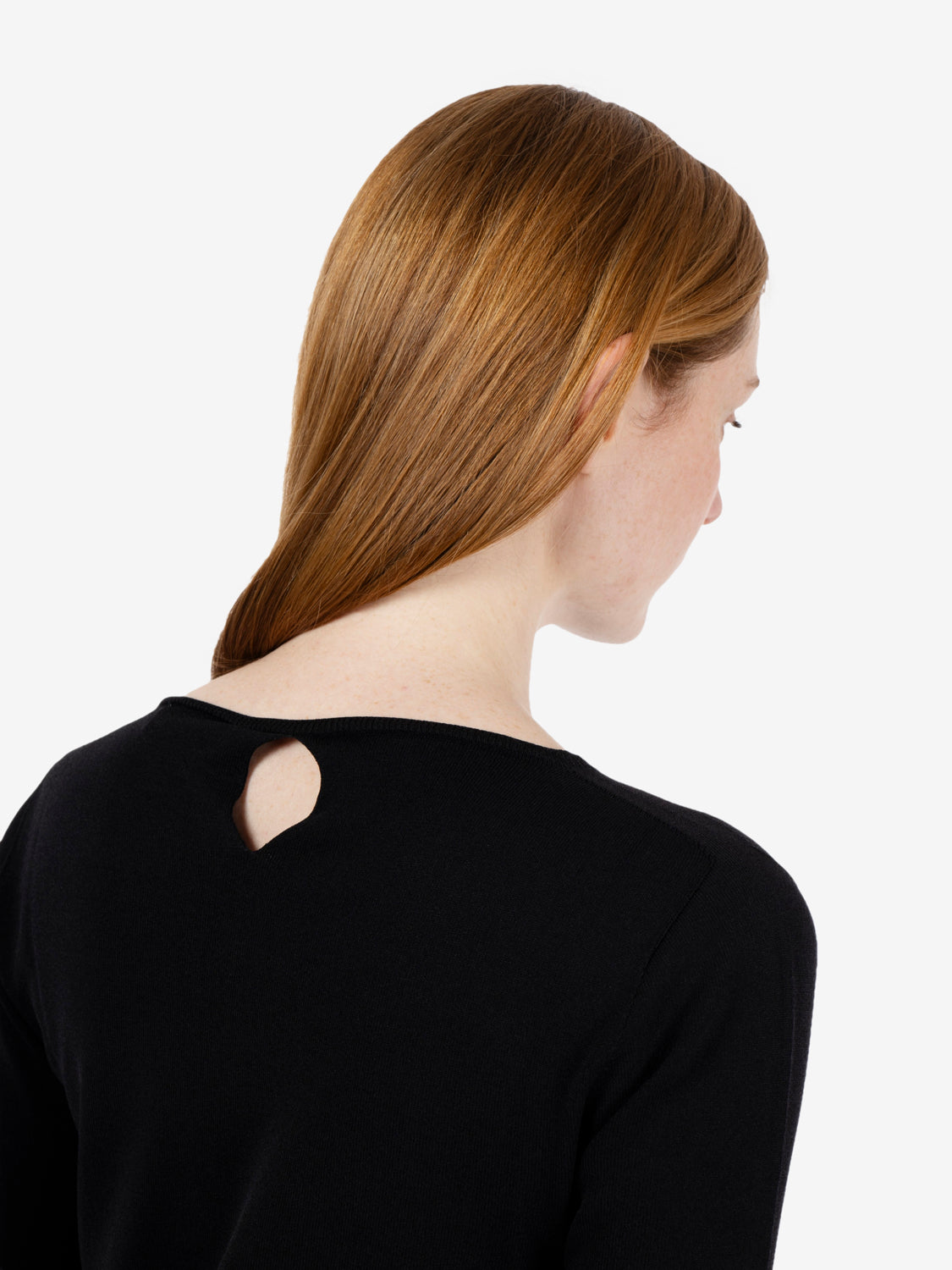 Maglia girocollo manica 3/4 nero