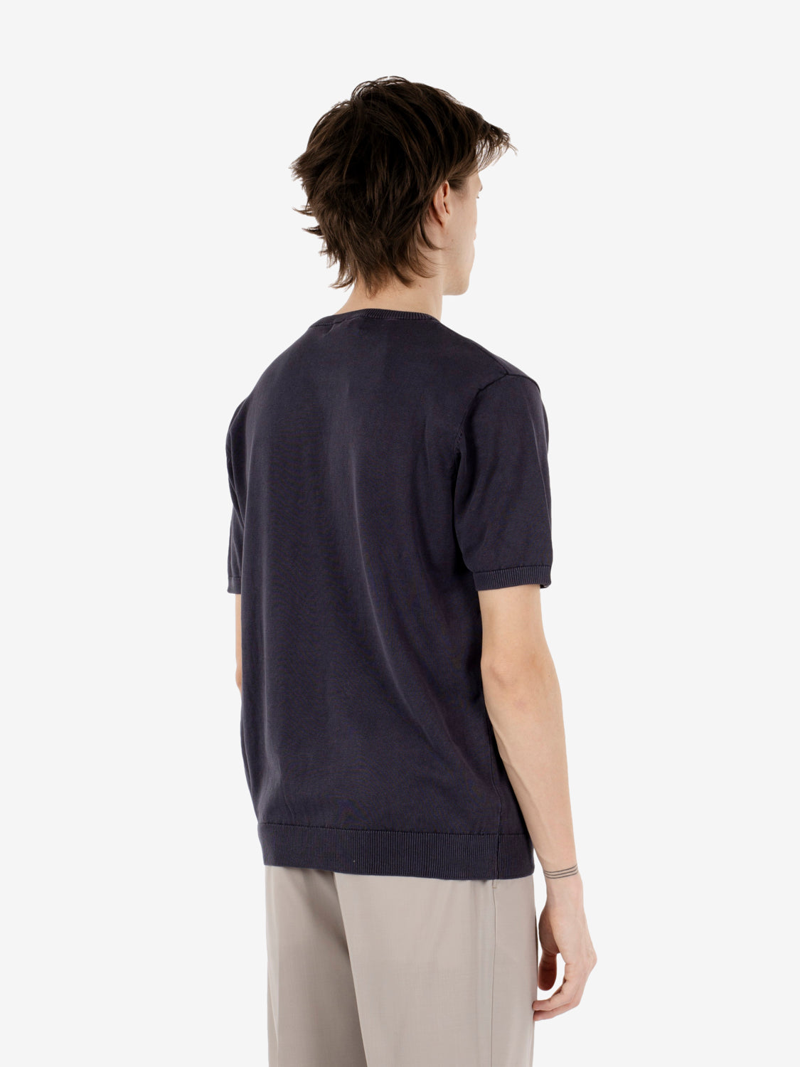 Maglia girocollo manica corta navy