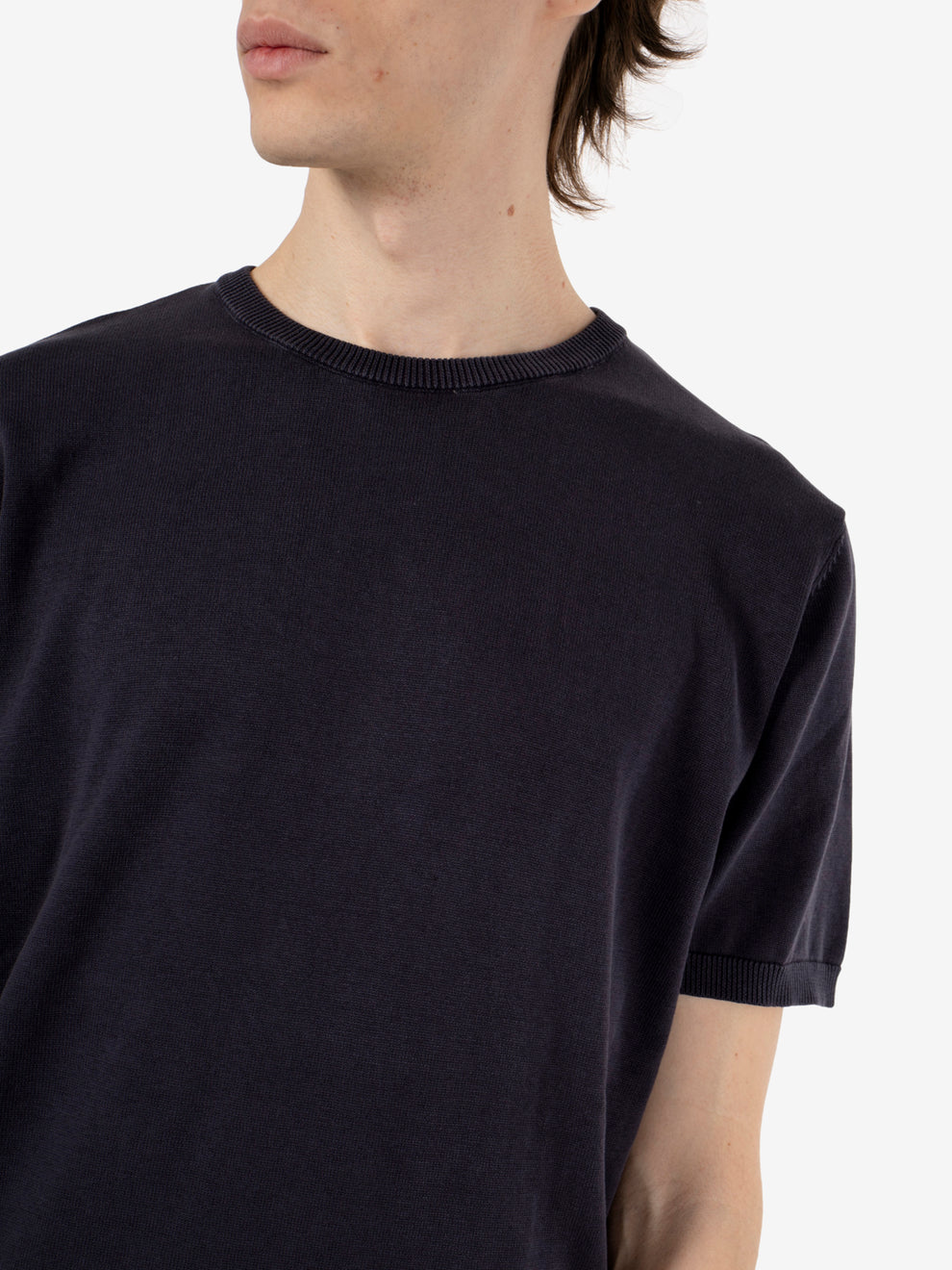 Maglia girocollo manica corta navy