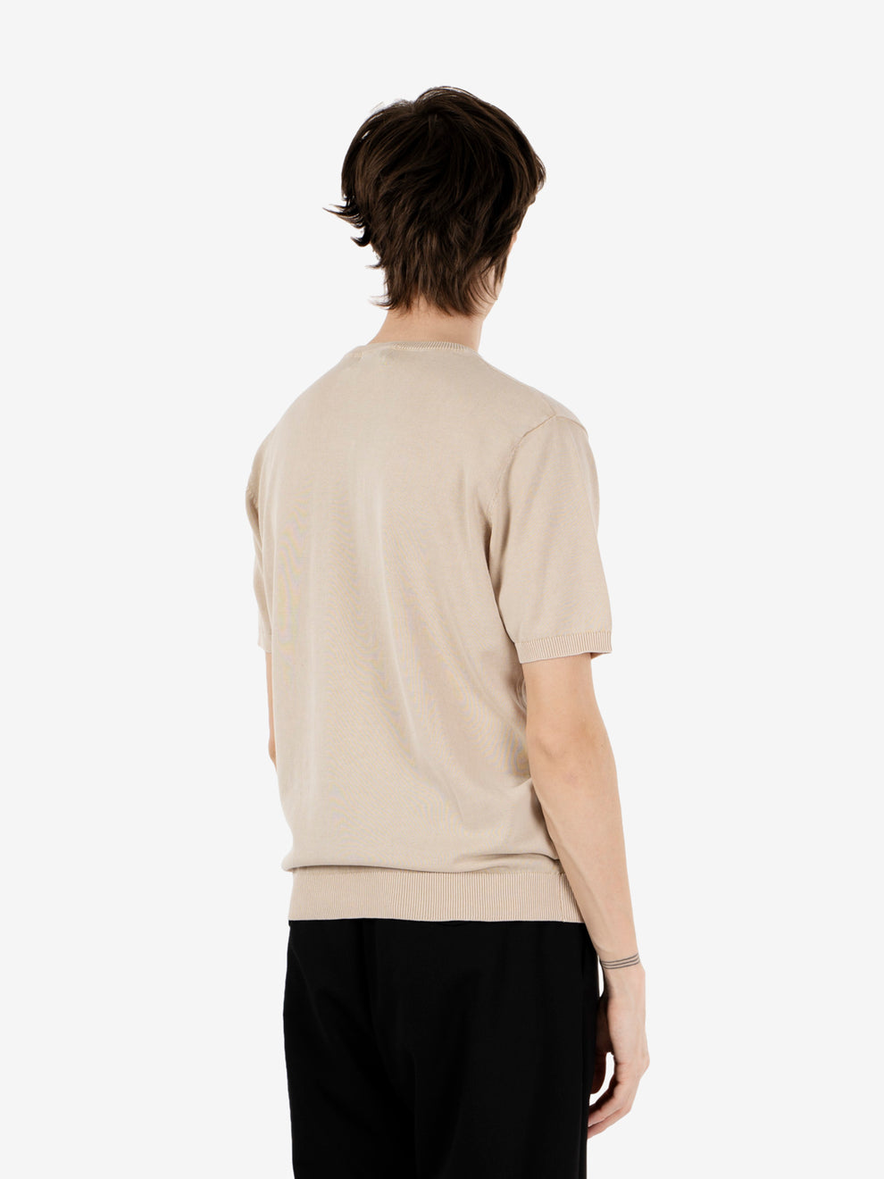 Maglia girocollo manica corta panama